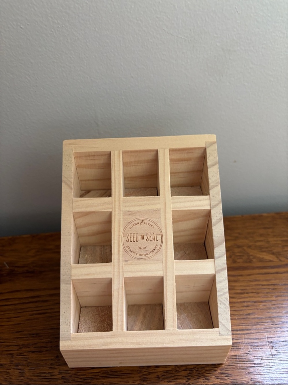 Young Living Essential Oils wood countertop caddy for 5 ml bottles 4inched wide